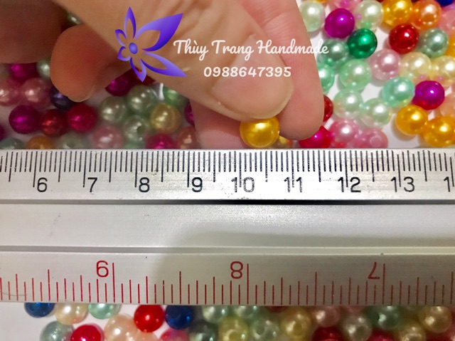 40 viên hạt bẹt, hạt trai cỡ 6mm, 8mm (có 14 màu) làm vòng tay, trang sức, đồ thủ công handmade