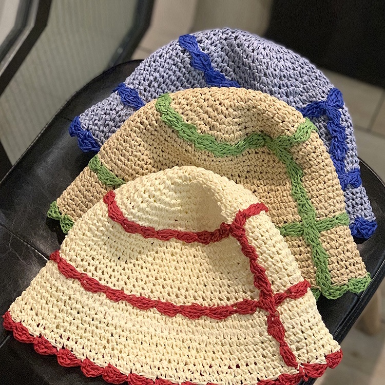 Mũ rơm MG STUDIO viền hoa kiểu dáng thời trang