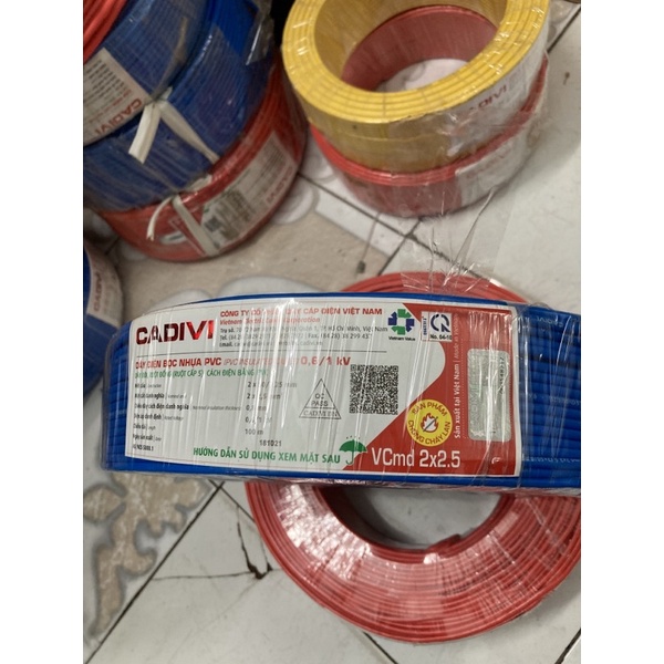 Dây điện cadivi đôi 2x2.5 mềm cuộn 100 mét