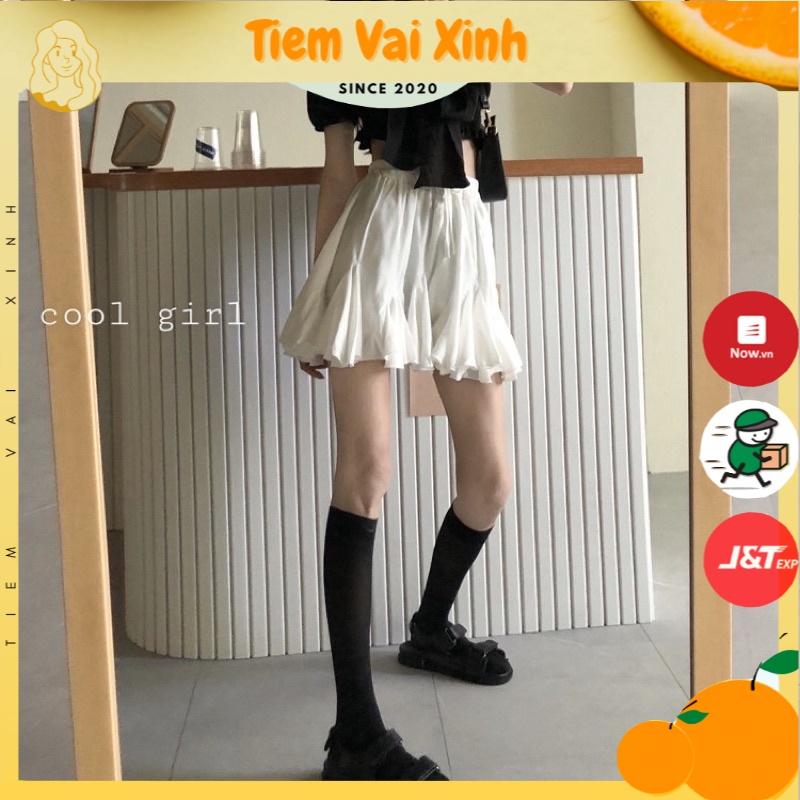 Set Áo Croptop Mix Chân Váy [Tiệm Vải Xinh] Set Chân Váy Trắng Mix Áo Croptop Nơ Buộc Đen