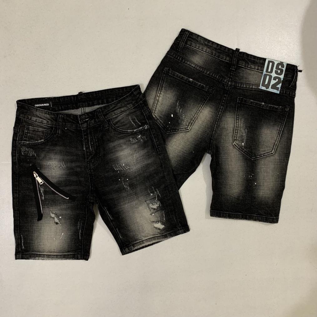 Quần Short Bò Nam DSQ2 Khóa Chéo SPF New - Chất Liệu Vải Denim Cao Cấp Co Dãn Nhẹ - Jean Nam Đẹp - Quần Bò Ngố Nam. !