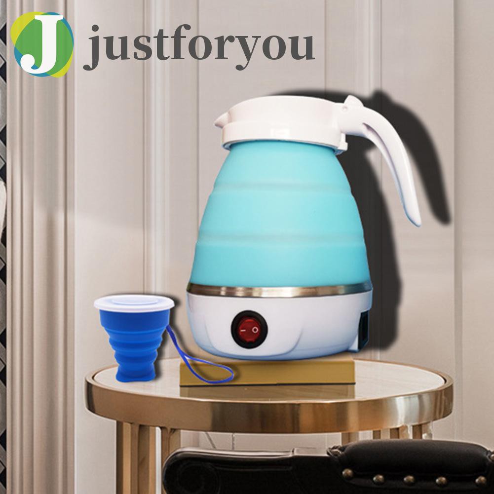 Justforyou 600W Silicone Boiler Water Pot Foldable Electric Kettle for Travel Home