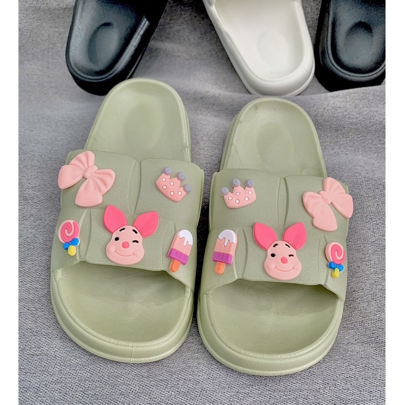 JY300-C8 HEO PEPPA Dép bánh mì đúc liền 5 màu sắc kiểu mới