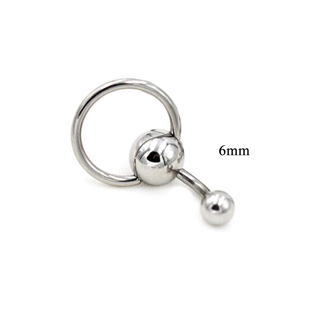 1 Khuyên Rốn Thép Không Gỉ 6 / 8 / 10mm Màu Bạc Thời Trang