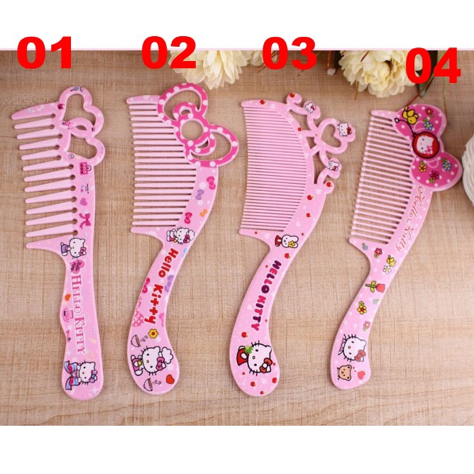 Set 4 Lược Chải Tóc Hình Hello Kitty Xinh Xắn Cho Bé