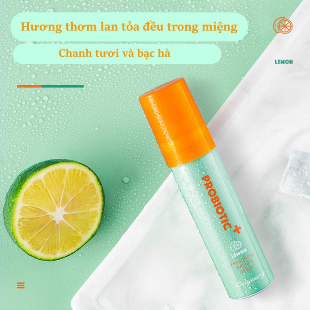 Chai xịt thơm miệng PROBIOTIC 15ml hương chanh giúp hơi thở luôn thơm mát, ngừa Vôi Răng, bán chạy nhất thị trường Trung