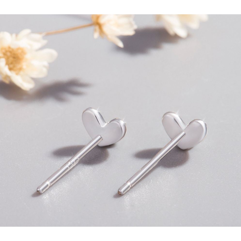 Bông tai EBI Trái tim mạ Bạc 925