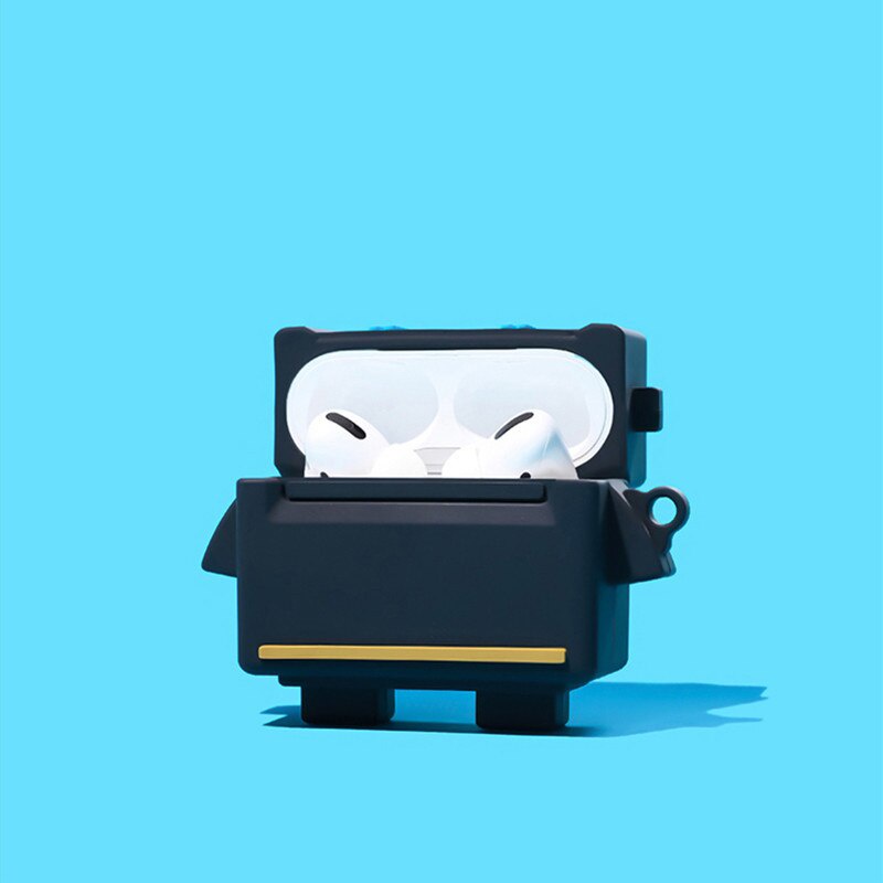 Vỏ Bảo Vệ Hộp Sạc Tai nghe không dây AirPods 1 2 3 Pro Hình Robot 3D