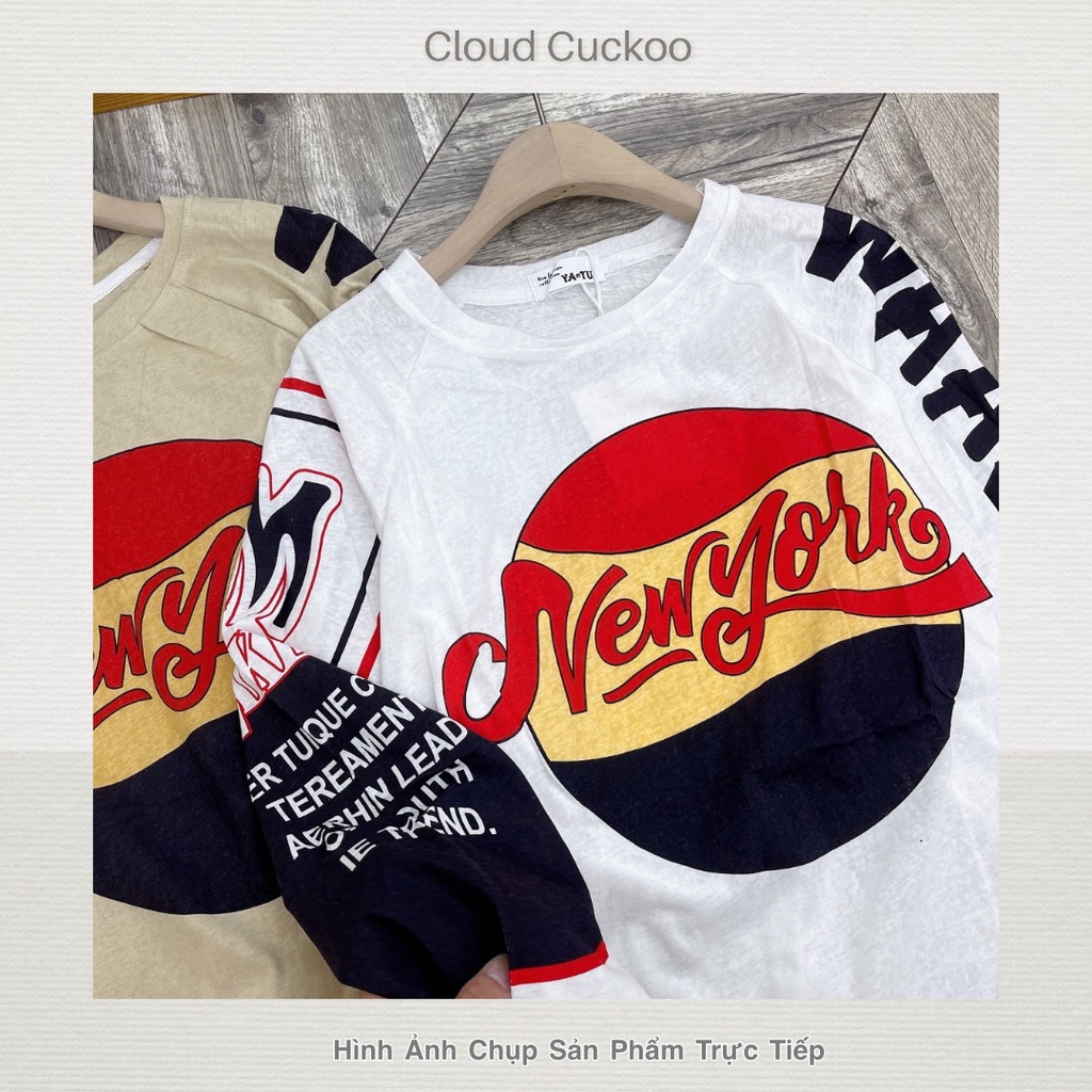 Áo Thun Dài Tay Chữ New York Chất Thun Giấy Mùa Thu Thoáng Nhẹ - Mã Số: Be20084