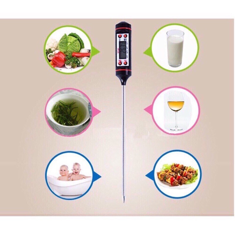 Nhiệt kế đo nước, pha sữa, đo nhiệt độ nước, thức ăn có màn hình hiển thị nhiệt độ