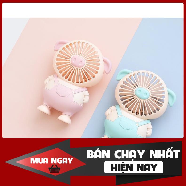 [ RẺ VÔ ĐỊCH] Quạt cầm tay mini hình chú lợn sạc tích điện thông minh