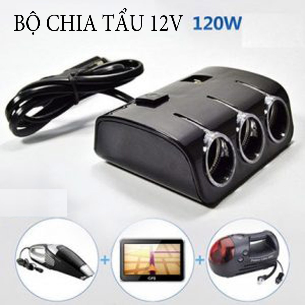 [ ⚡Free Ship 50k ⚡ ] Bộ chia tẩu 3 chân nguồn điện 12v ô tô