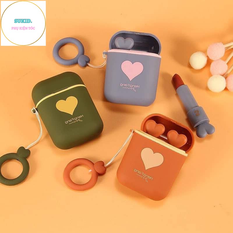 SET Son Nội Địa Trung Quốc Hengfang 2 màu đựng hộp tai nghe cute