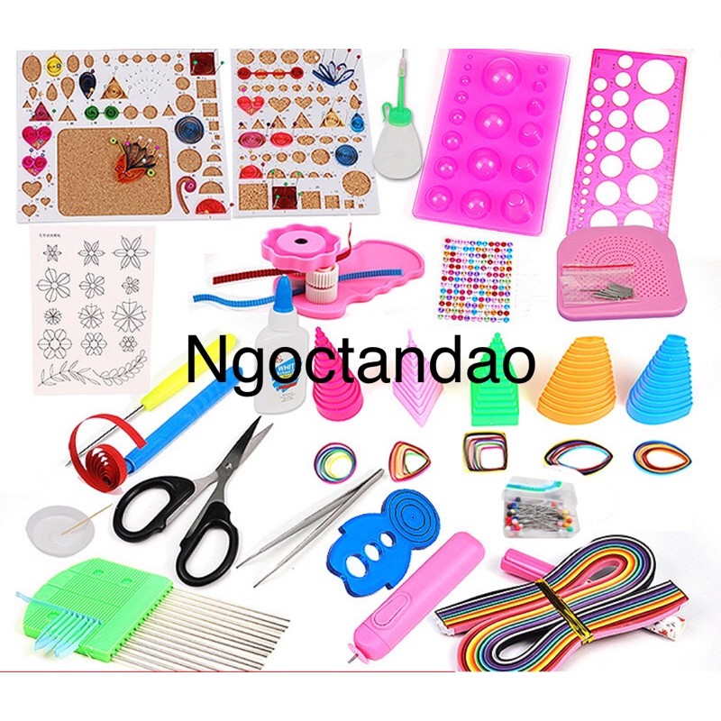 Bộ dụng cụ quilling từ cơ bản đến nâng cao, dụng cụ làm tranh giấy xoắn