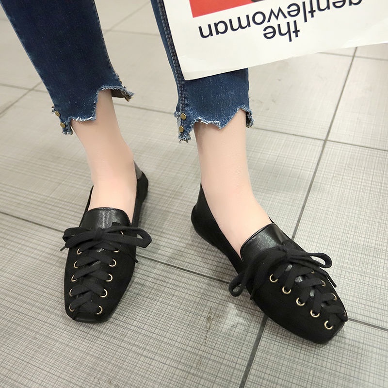 Giày búp bê đế bằng thiết kế thời trang mùa xuân hè phong cách Hàn Quốc mới cho nữ