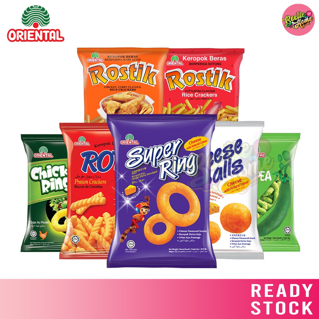 Snack Oriental Greeen Pack/Tôm Rota/Cheese Balls/Super Ring 112G