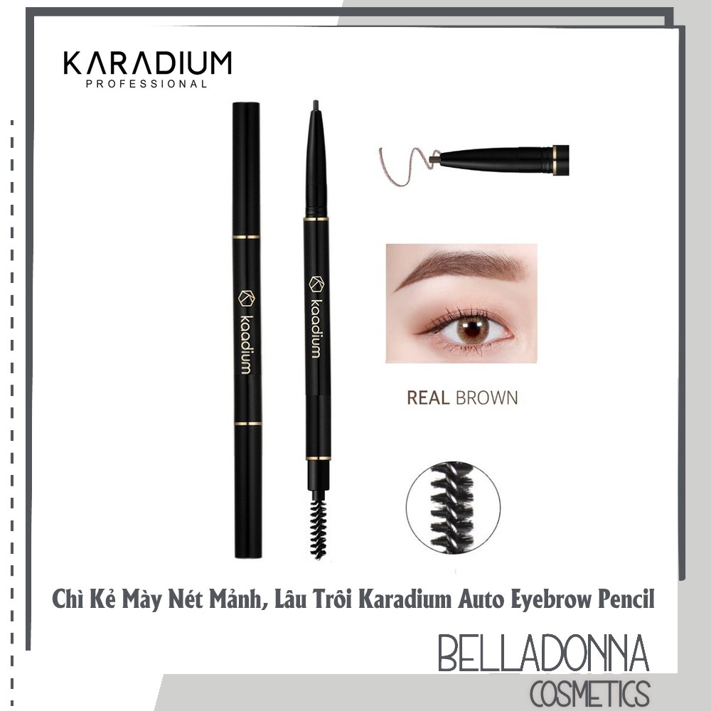 [Chuẩn Auth] Chì Kẻ Mày 2 Đầu Lâu Trôi Karadium Auto Eyebrow Pencil #03 Real Brown