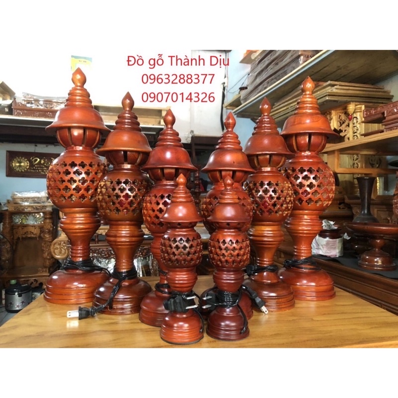 Chiếc đèn tổ ong gỗ tràm giá rẻ