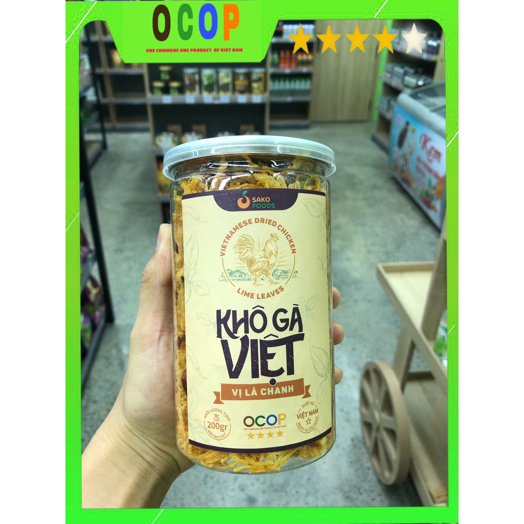 Khô Gà Việt Vị Lá Chanh 200g SAKO FOODS - Sản Phẩm Đạt OCOP 4 sao
