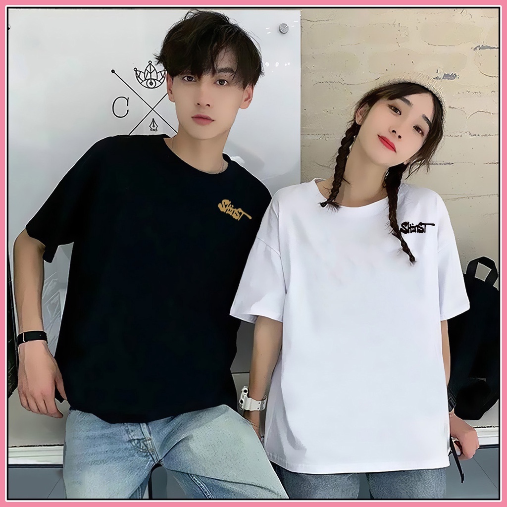 Áo thun nam nữ Heyyou Trắng unisex thun form rộng tay lỡ từ Freesize
