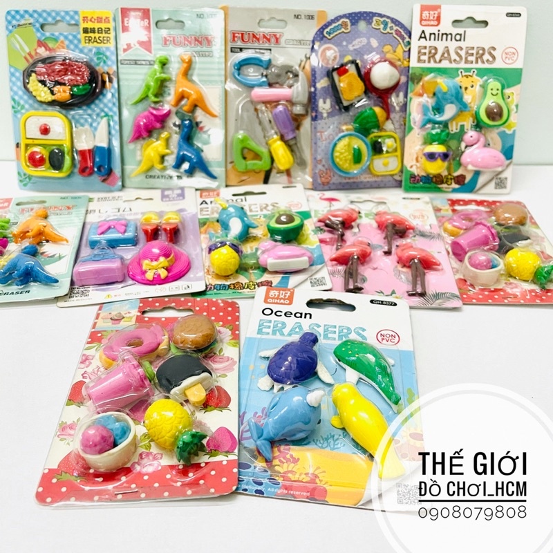 [DỤNG CỤ HỌC SINH] Gôm tẩy bút chì nhiều mẫu đẹp.
