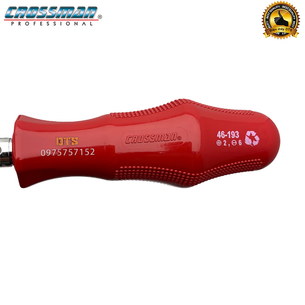 Tô vít 2 đầu cao cấp 6x200mm CROSSMAN 46-193, tua vít dẹp và bake trở đầu thép CR-V siêu cứng đầu hít nam châm vĩnh cửu