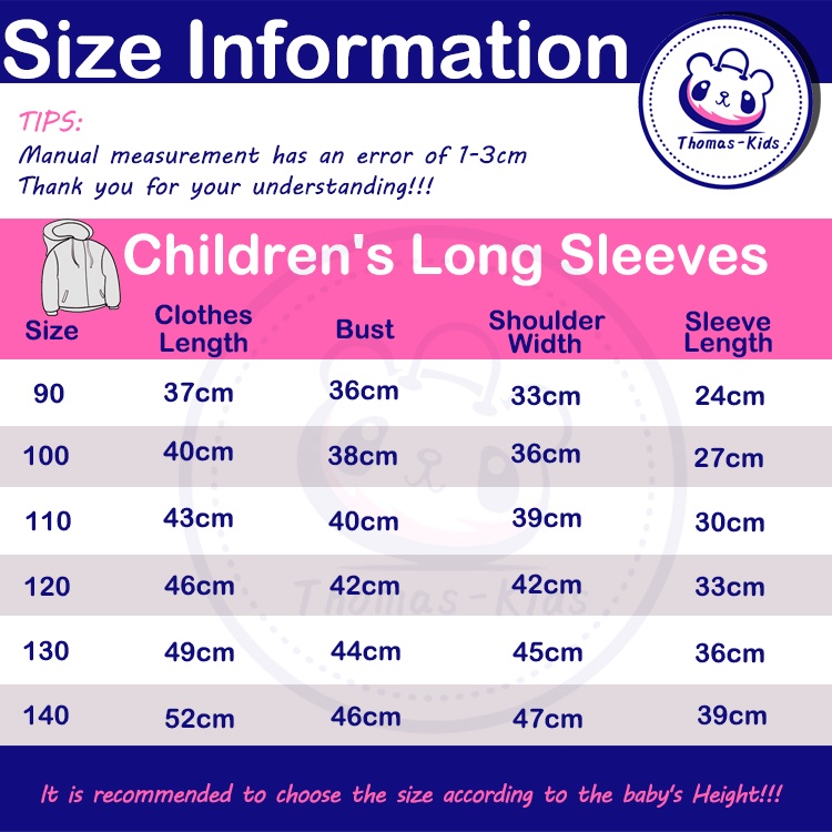 [THOMAS KIDS] Áo Thun Cotton Tay Dài Cổ Tròn Thoáng Khí In Hình Gấu Dễ Thương Thời Trang Cho Bé Gái 3-8 Tuổi