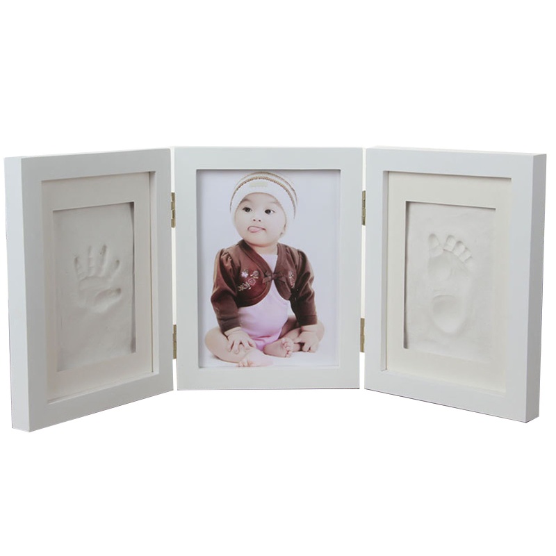 Khung Ảnh In Dấu Chân Tay 3D Bằng Đất Sét Mềm Dành Cho Bé Sơ Sinh DIY