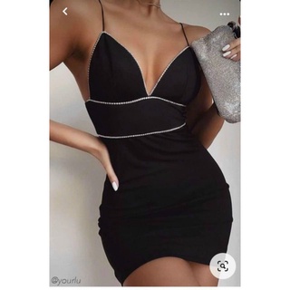đầm body 2 dây kết đá