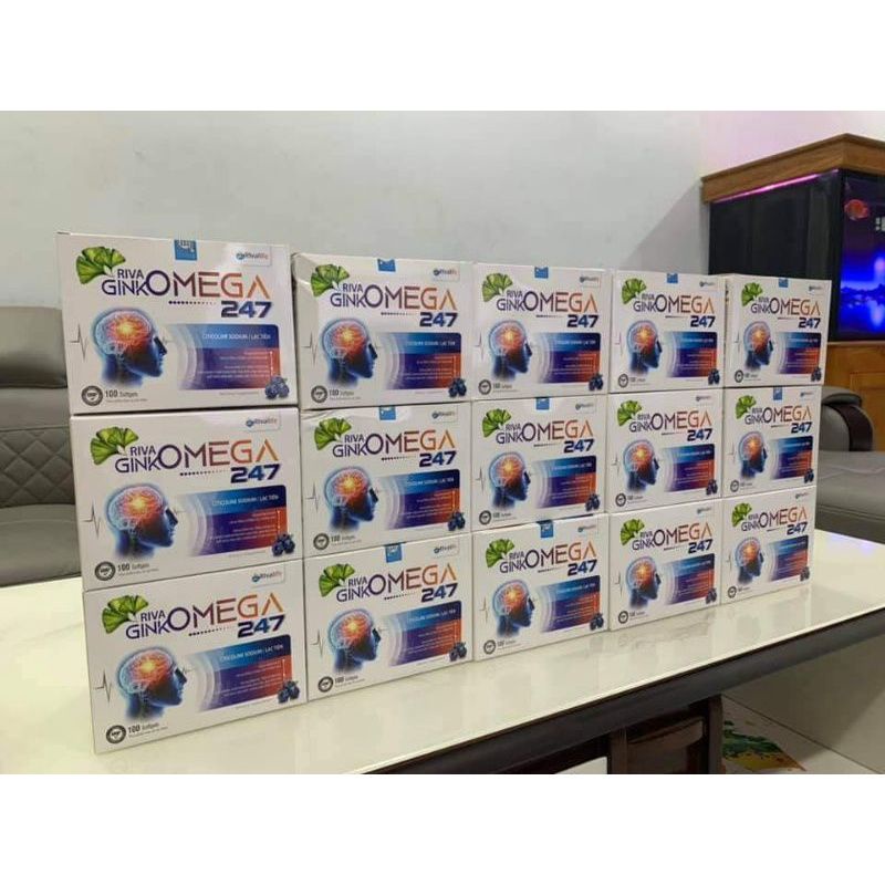 Hoạt huyết dưỡng não RIVA Ginkomega247, tăng cường tuần hoàn não, giảm đau đầu, hoa mắt, mất ngũ, loạn tiền đình.