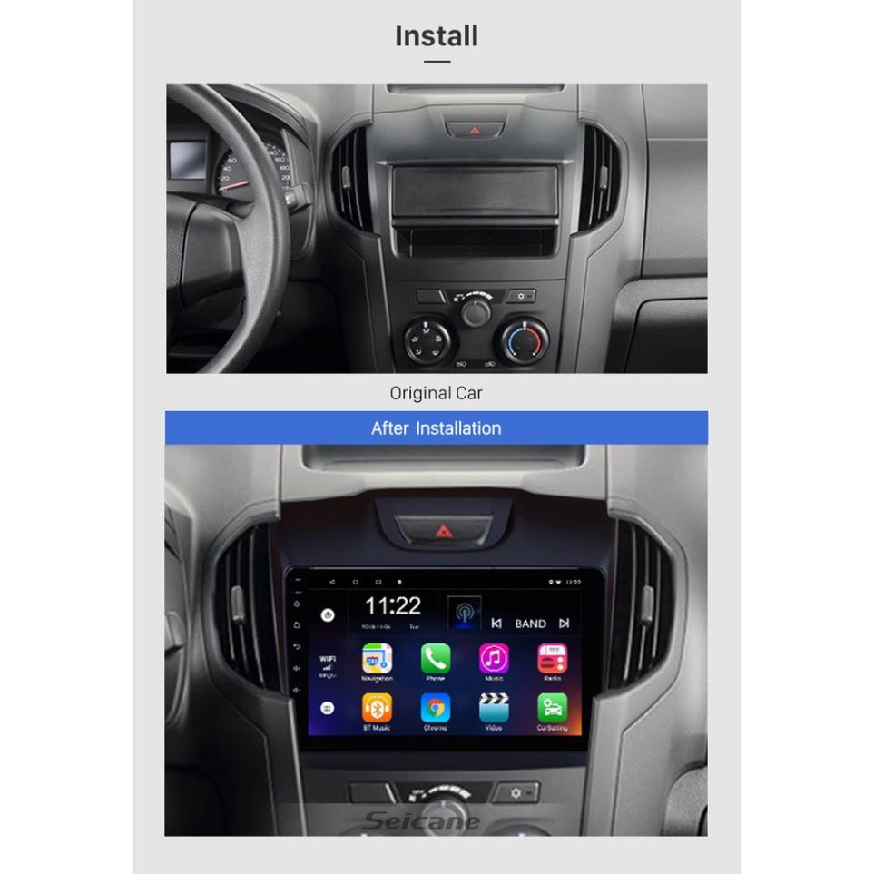 Mặt dưỡng màn hình android 9” 10” ISUZU MU-X  2008 2009 2010 2011 2012 2013 2014 2015 2016 2017 2018 2019 2021