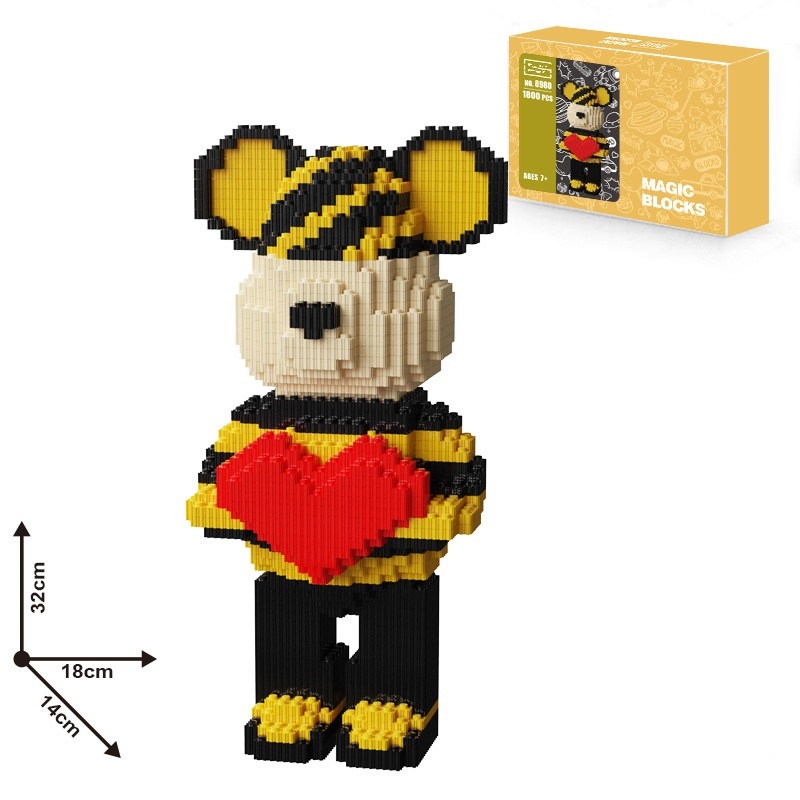 Lego Bearbrick, Đồ Chơi Lắp Ráp Gấu Bearbrick Cỡ Lớn 36cm annhienstore