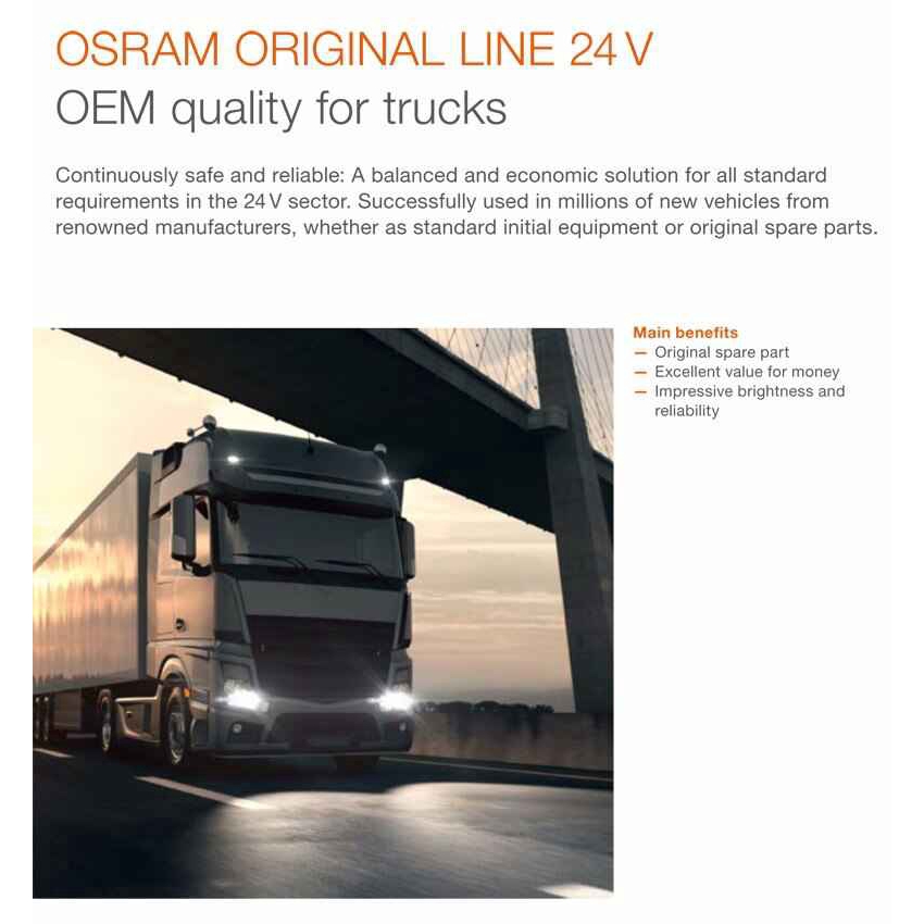 OSRAM H3 24V 70W 64156 PK22s Dòng gốc Phụ tùng sương mù Xe tải nhẹ Sử dụng đèn tiêu chuẩn Bóng đèn halogen cổ điển OEM