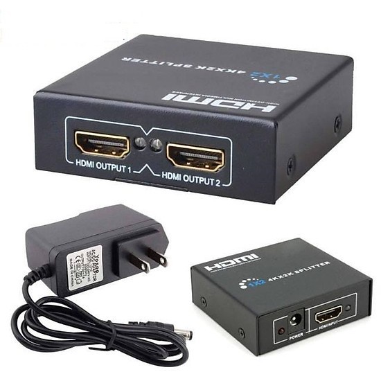 Bộ chia VSPTECH HDMI từ 1 ra 2 HDTV Splitter hỗ trợ phân giải 2K/4K/3D thiết kế gọn nhẹ (Đen) - Nhất Tín Computer