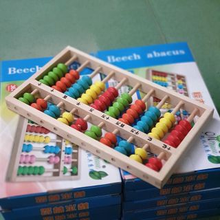 Bàn tính gẩy soroban 10 cột bằng gỗ cao cấp