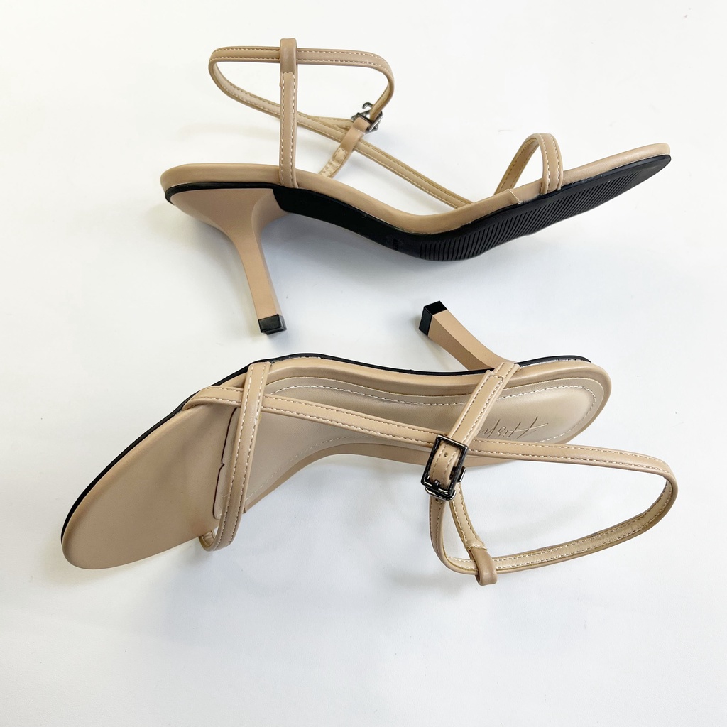 Sandal cao gót nữ 7 phân quai mảnh 1 cm cao cấp HISHOO S009