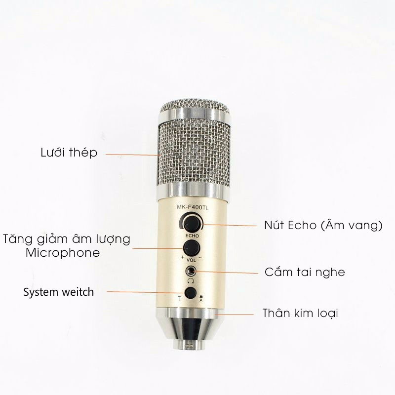 Micro livestream 3trong1 MK-F500TL - Micro thu âm cho điện thoại và máy tính MK F500TL - Micro karaoke F500 -dc2885