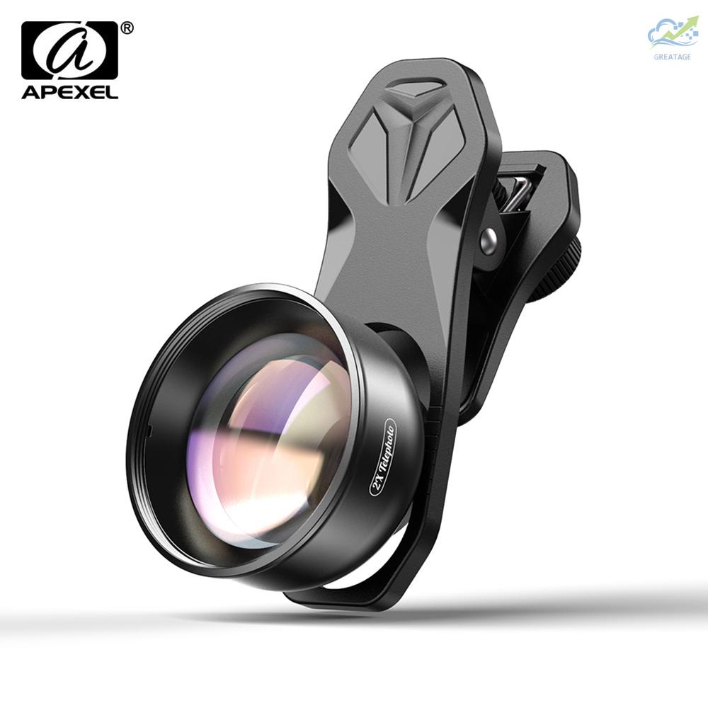 GG APEXEL APL-HD5T Multi-layer Phone Telephoto Lens 2X Zoom for Dual Lens / Single Lens Smartphone for  X/Xs/8P     Cellphones