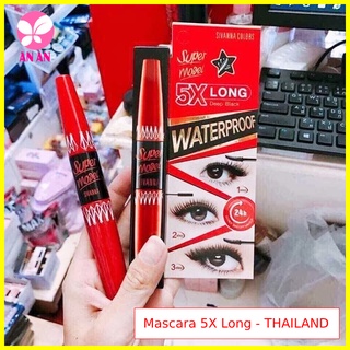 Mascara 5x long 2 đầu - mascara siêu dài mi sivanna super model 5x long deep black - chính hãng thailand