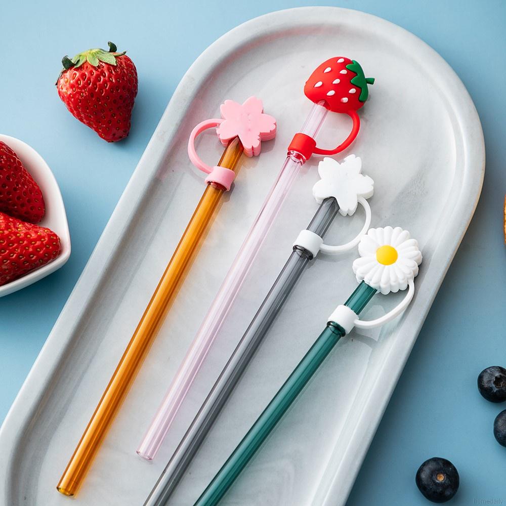 Ống hút thủy tinh nồng độ borosilica cao nhiều màu sắc tùy chọn 23cm chống trượt tiện lợi