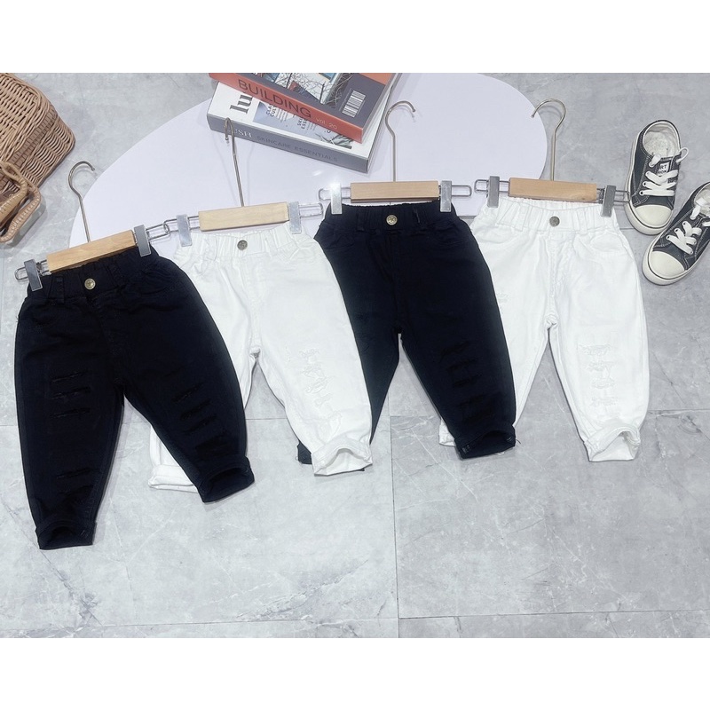 Quần kaki rách cao cấp hàng dày dặn co giãn rất thoải mái cho bé