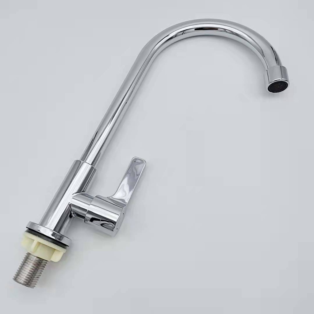 Vòi nước chậu rửa bát ( 2 hộc chậu - chậu đôi) 1 đường nước lạnh bằng Inox bóng - Loại cắm chậu