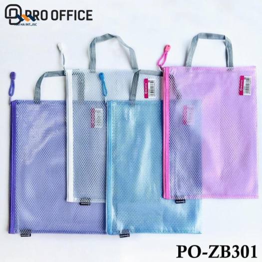 Túi dây kéo khổ A4 có quai xách PRO-OFFICE ZB301(Giao màu ngẫu nhiên)
