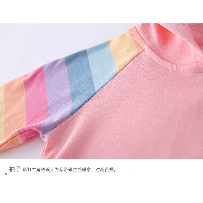 Đầm Công Chúa Họa Tiết Hello Kitty Màu Cầu Vồng Dễ Thương Cho Bé Gái