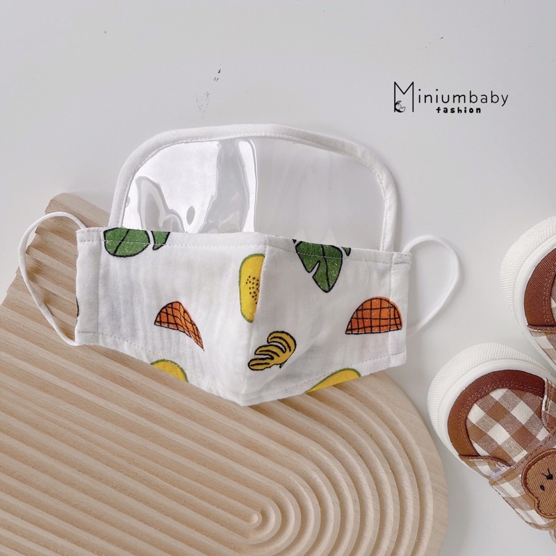 Khẩu trang xô có kính chắn bé trai bé gái-ms24