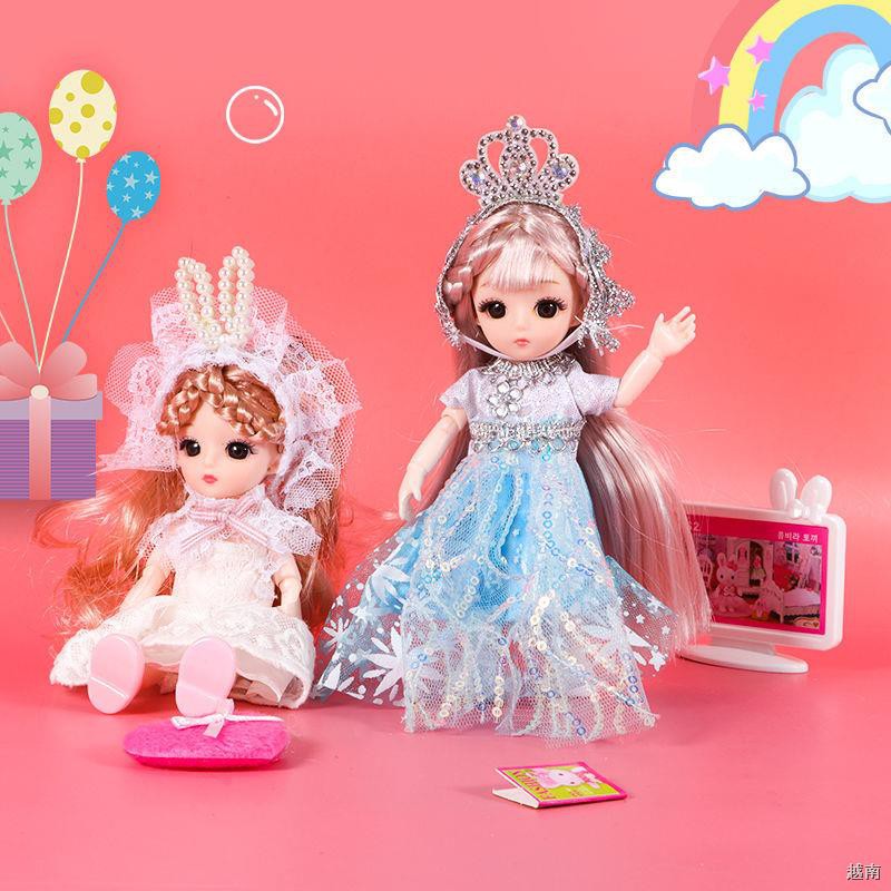 ♙17cm CM Bộ búp bê Barbie nhỏ tinh tế, bé gái, trẻ em, công chúa, em bé, đồ chơi BJD dễ thương