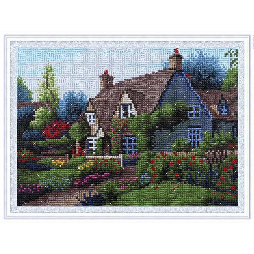 Bộ Tranh Đính Đá 5D Toàn Diện Họa Tiết Ngôi Nhà Độc Đáo DIY Dùng Trang Trí Nhà Cửa