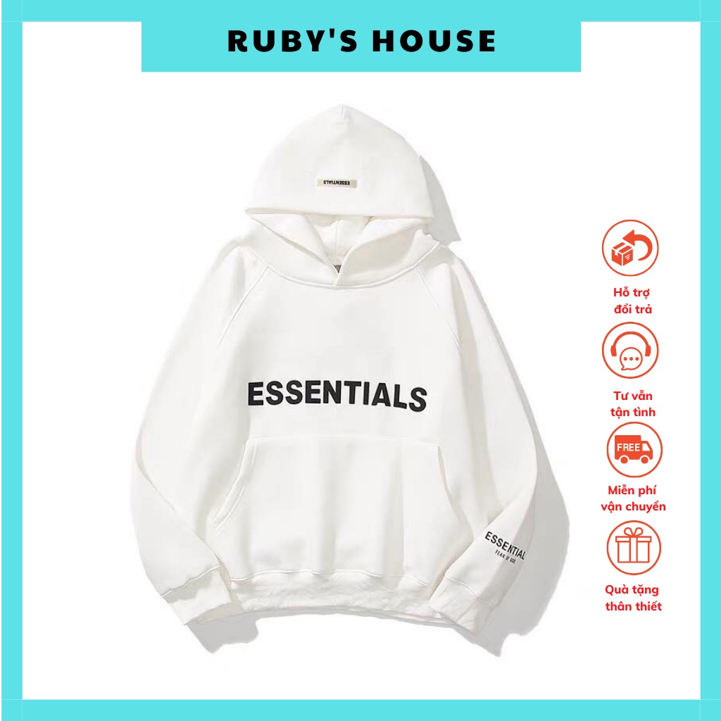 Áo nỉ Hoodie Essentials, áo nỉ bông Hoodie unisex nam nữ | BigBuy360 - bigbuy360.vn