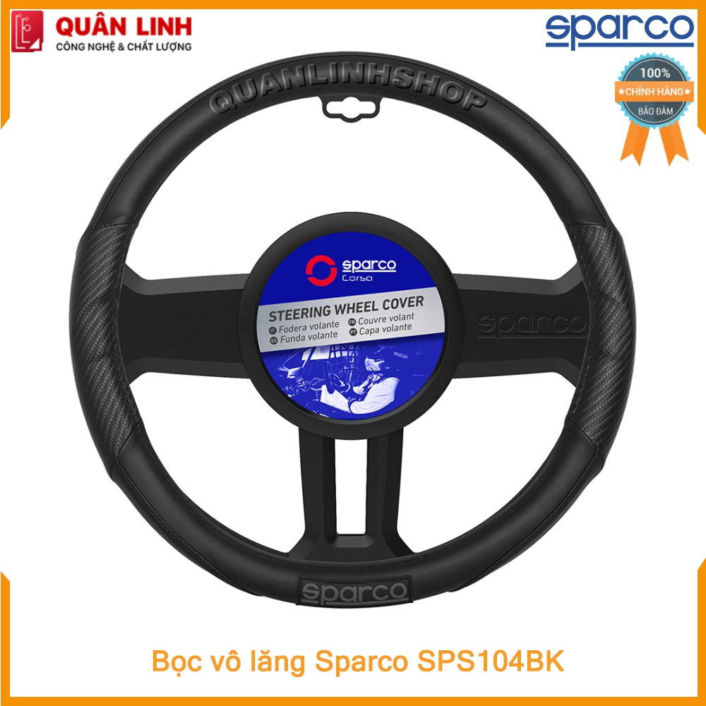 Bọc vô lăng cao cấp chính hãng Sparco  SPS104BK