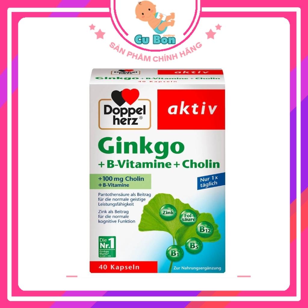viên uống Bổ Não Doppelherz Aktiv Ginkgo + Vitamin B + Cholin của Đức 40 viên tăng cường khả năng tập trung